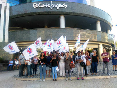 TRABALHADORES DA EMPRESA EULEN/FLEXIPLAN, AO SERVIÇO NO EL CORTE INGLÊS, ESTÃO EM GREVE!